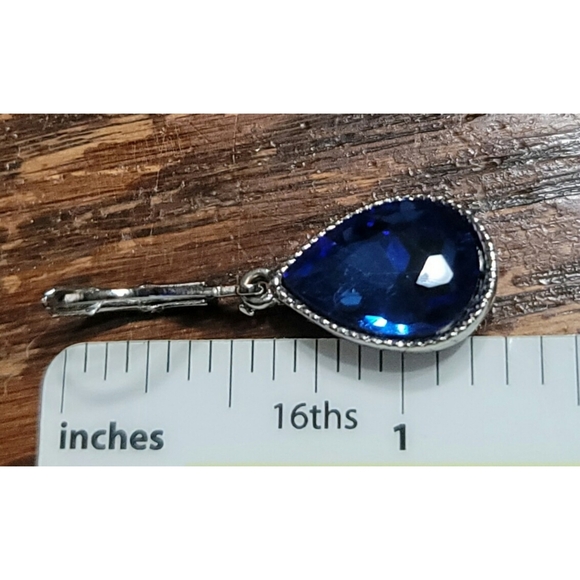 Monet Blue Dangle Teardrop Earrings - Picture 7 of 7